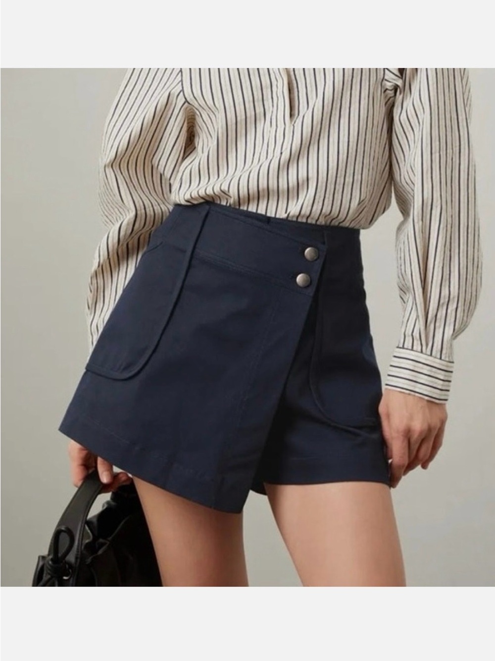 Derek Lam Navy Wrap-Front Women's Skort